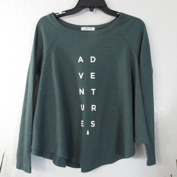 Adventures Spell Out Relaxed Thermal Top Shirt - Picture 1 of 6